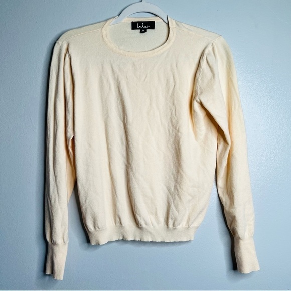 Lulu’s Cream Colored Cropped Sweater Women Size M - Picture 1 of 6